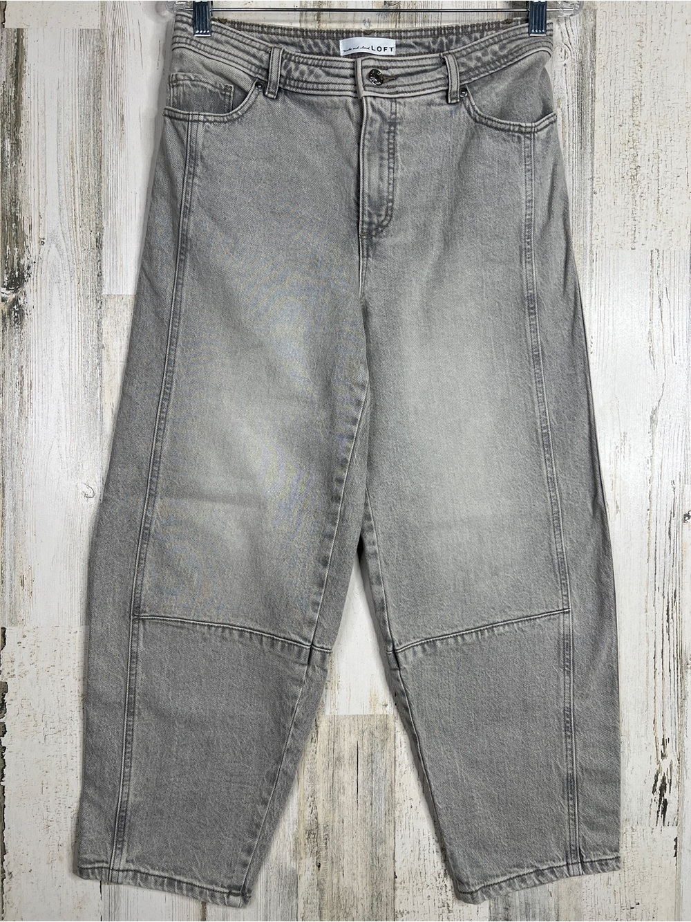 LOFT Barrel Jeans Women Size 27 4 Gray Baggy Streetwear Denim